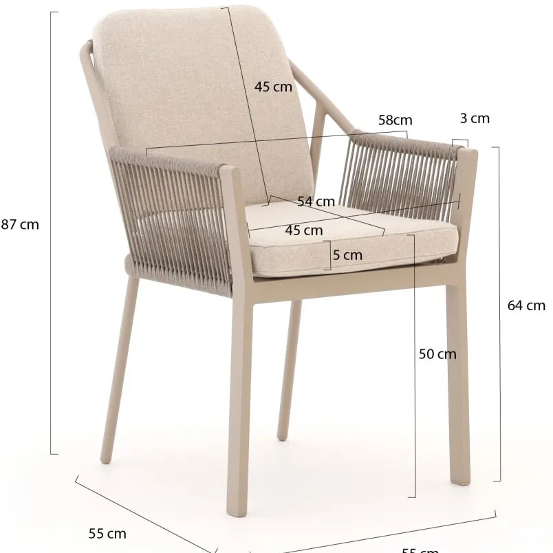 Tierra Outdoor Liv dining tuinstoel stapelbaar taupe, foto 2
