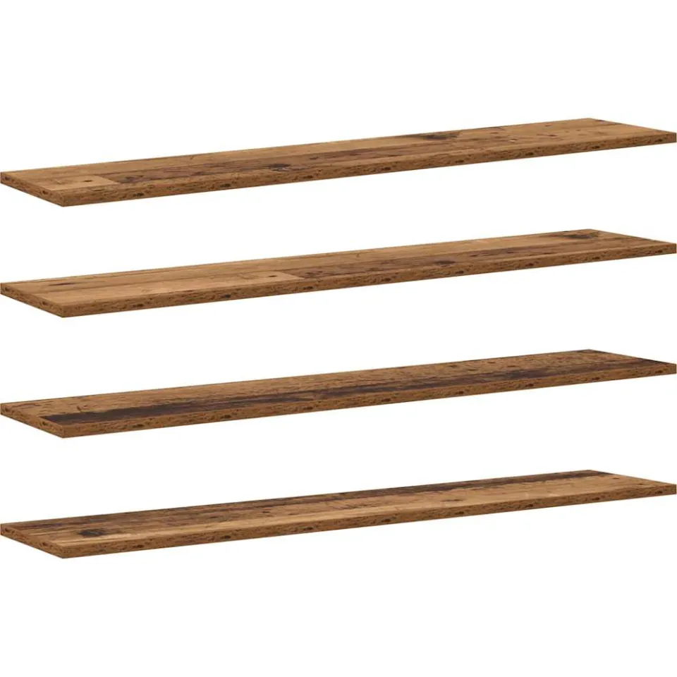 vidaXL Boekenplank Bord 3-laags 4 st 100 x 20 x 1,5 cm Bewerkt hout Bruin