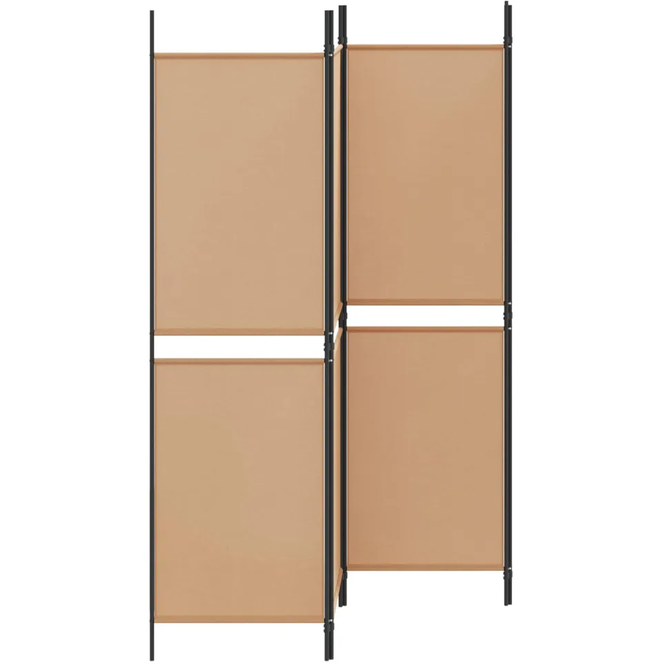vidaXL 4-Panel Room Divider Beige 200 x 180 cm Stof