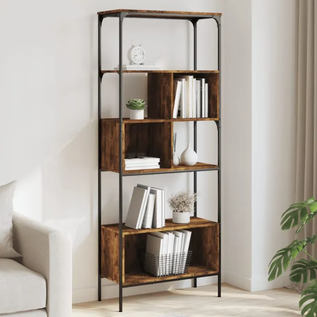 vidaXL Boekenkast 5-laags 76x33x188,5 cm bewerkt hout gerookt eiken Bruin