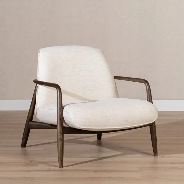 Bronx71 Scandinavische fauteuil Vidar linnen off white Wit