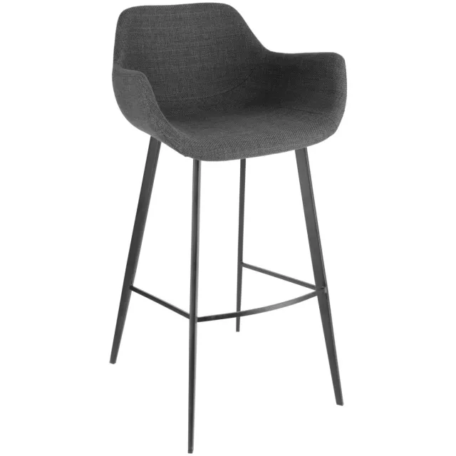 Vega 2x VEGA Barstoel Limea; 57x54x102 cm (BxDxH); zitting antraciet, frame zwart; 2 stuk / verpakking