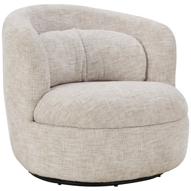 DÉJA Living Draaifauteuil Lilou - Greige Stof - Zithoogte 40cm
