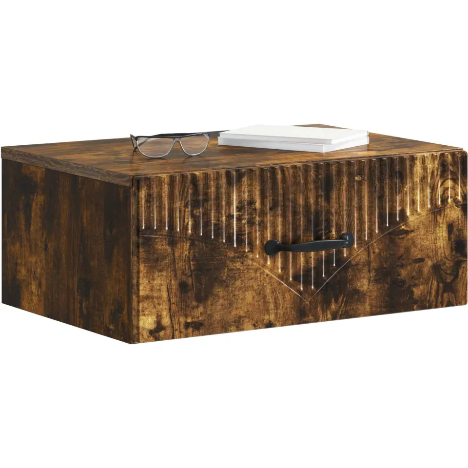 vidaXL Wandbeugel Bedkast 2 st Gerookt eiken 49 x 34,5 x 20 cm Bruin