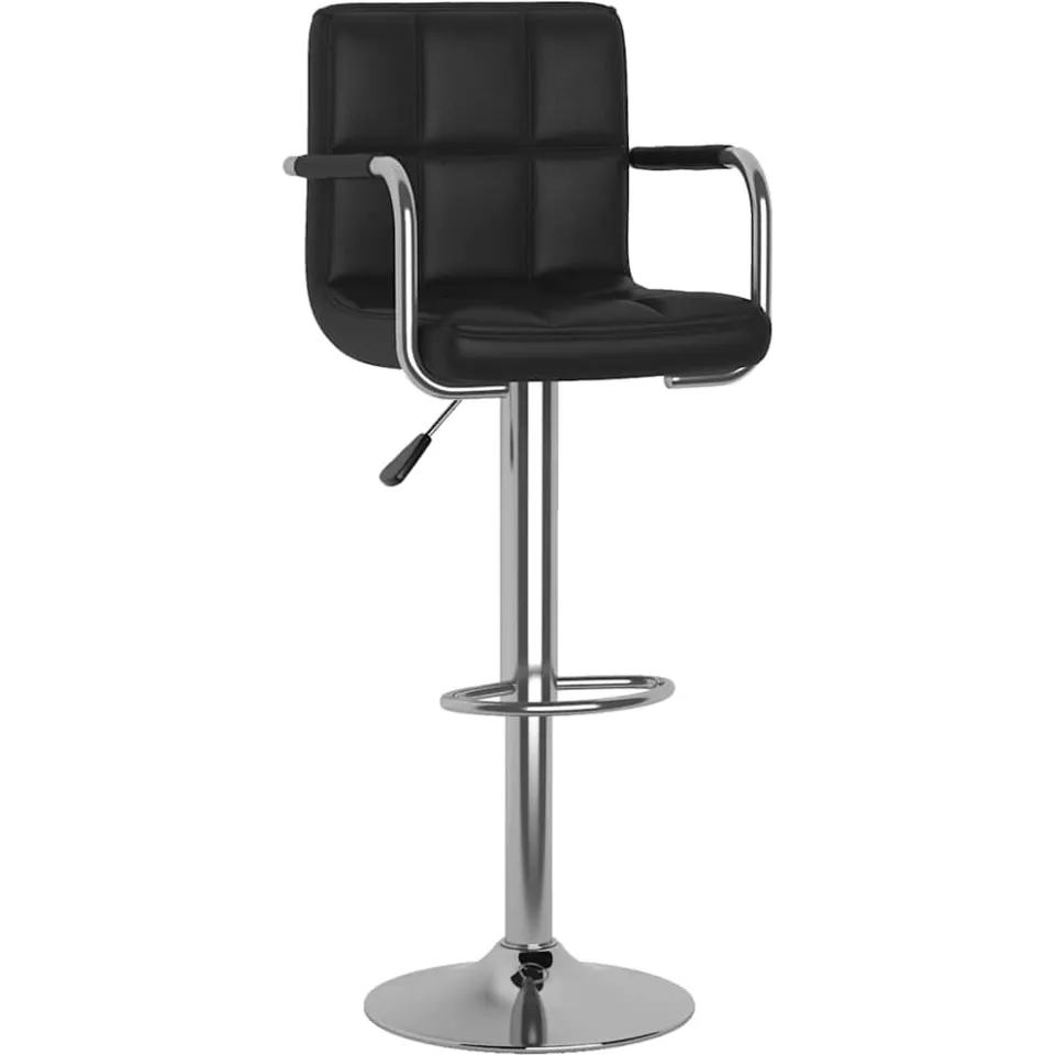 vidaXL Barstoelen 2 st kunstleer zwart