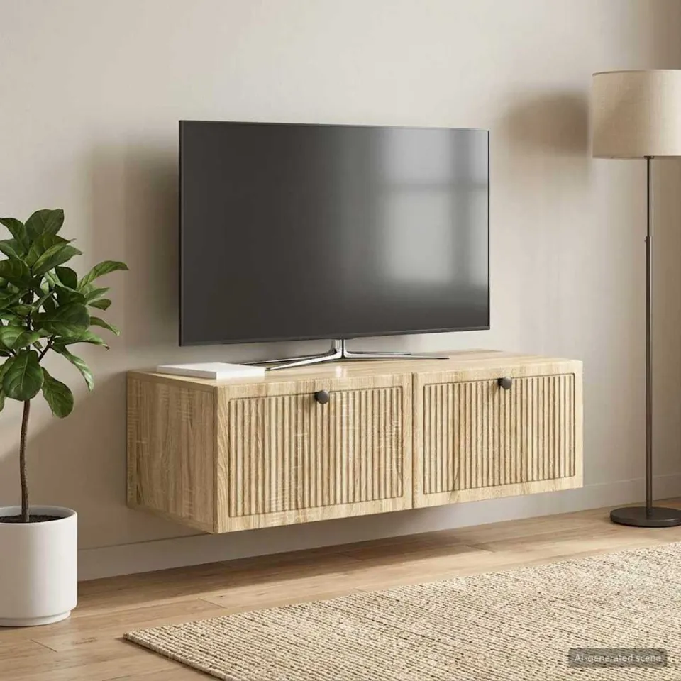 vidaXL Wandbeugel TV-kast Sonoma Eiken 98 x 41 x 30 cm Bewerkt hout, foto 4