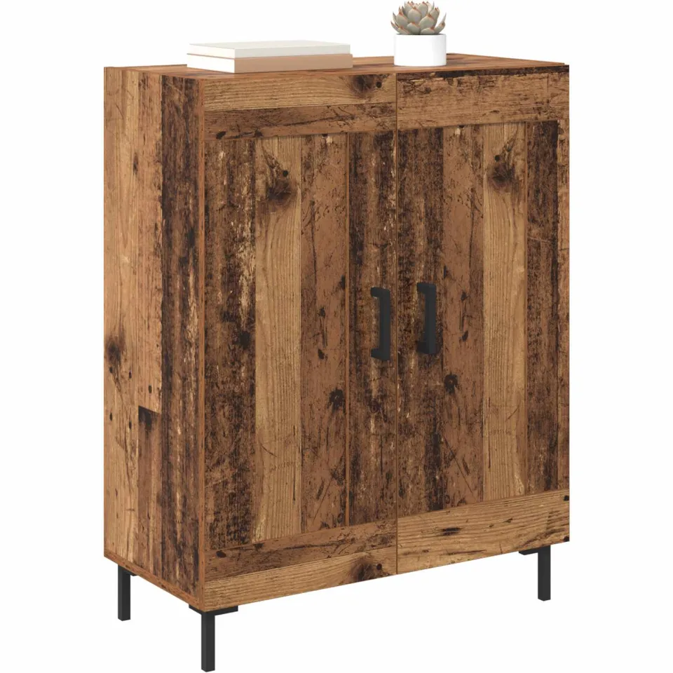 vidaXL Dressoir Oud Hout 69,5 x 34 x 90 cm Gemonteerd hout en ijzer Bruin