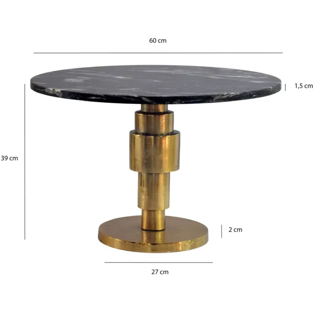 Wohnling Salontafel zwart marmeren blad 60x60 cm - WL7.373 Zie omschrijving
