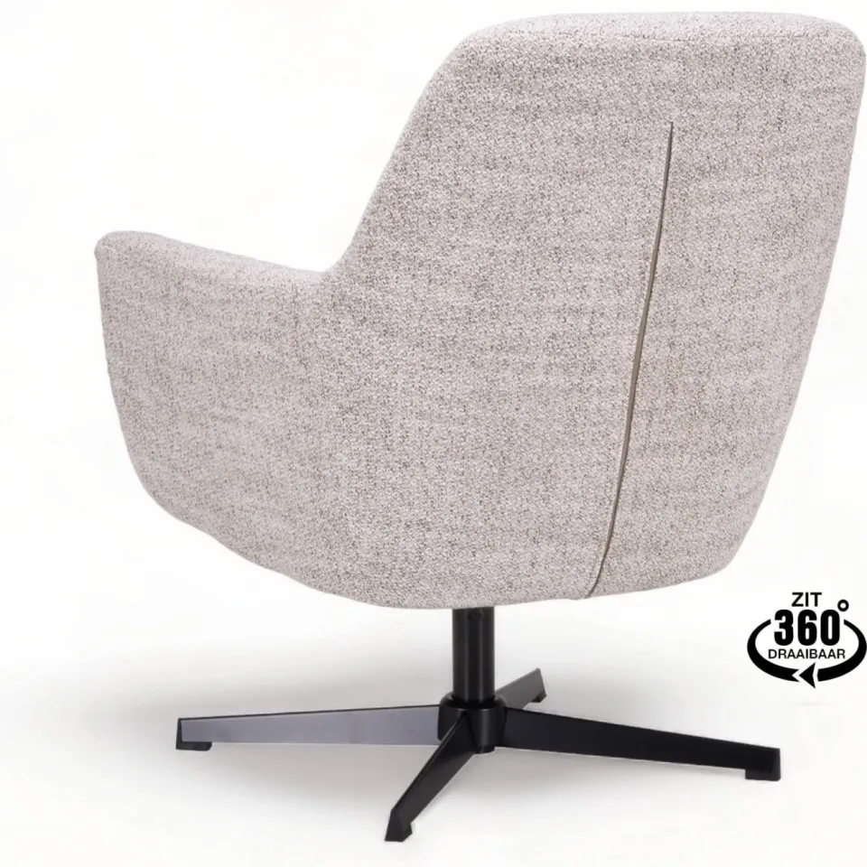 Wehkamp Home fauteuil licht grijs/bruin, foto 4