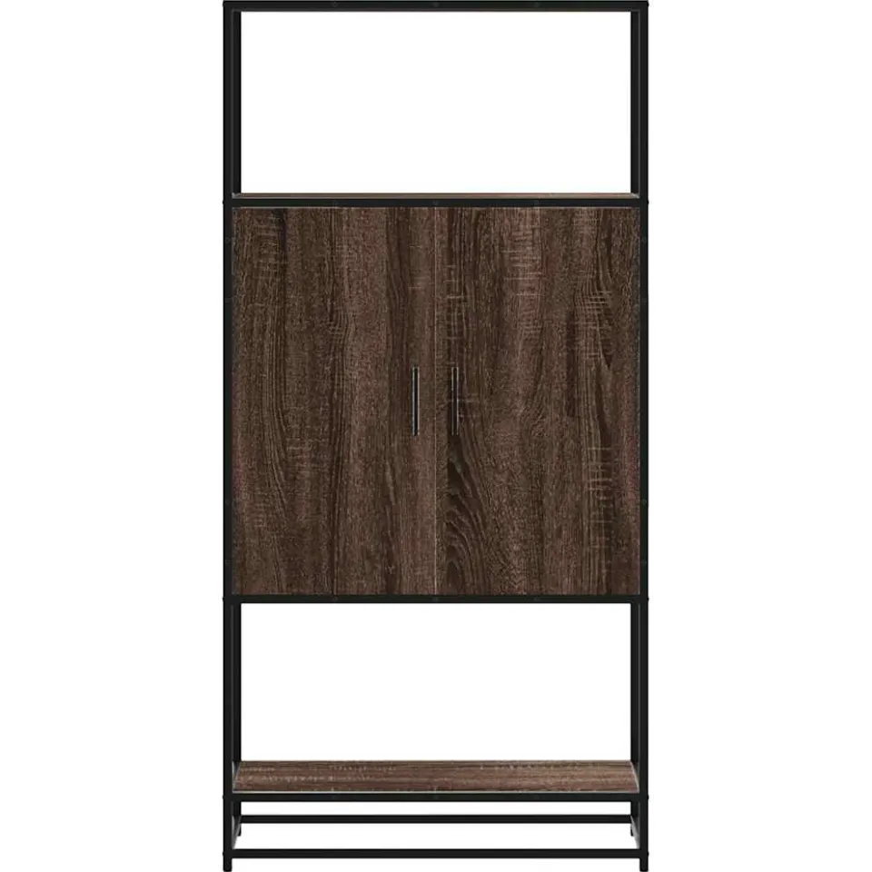 vidaXL Hoge kast 68x35x139 cm bewerkt hout en metaal bruin eikenkleur, foto 4