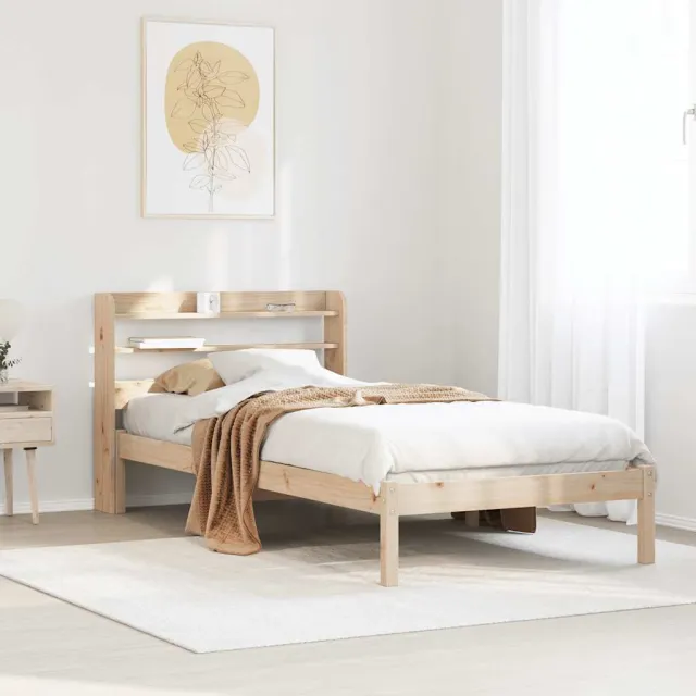 vidaXL Bedframe zonder matras massief grenenhout 75x190 cm bruin