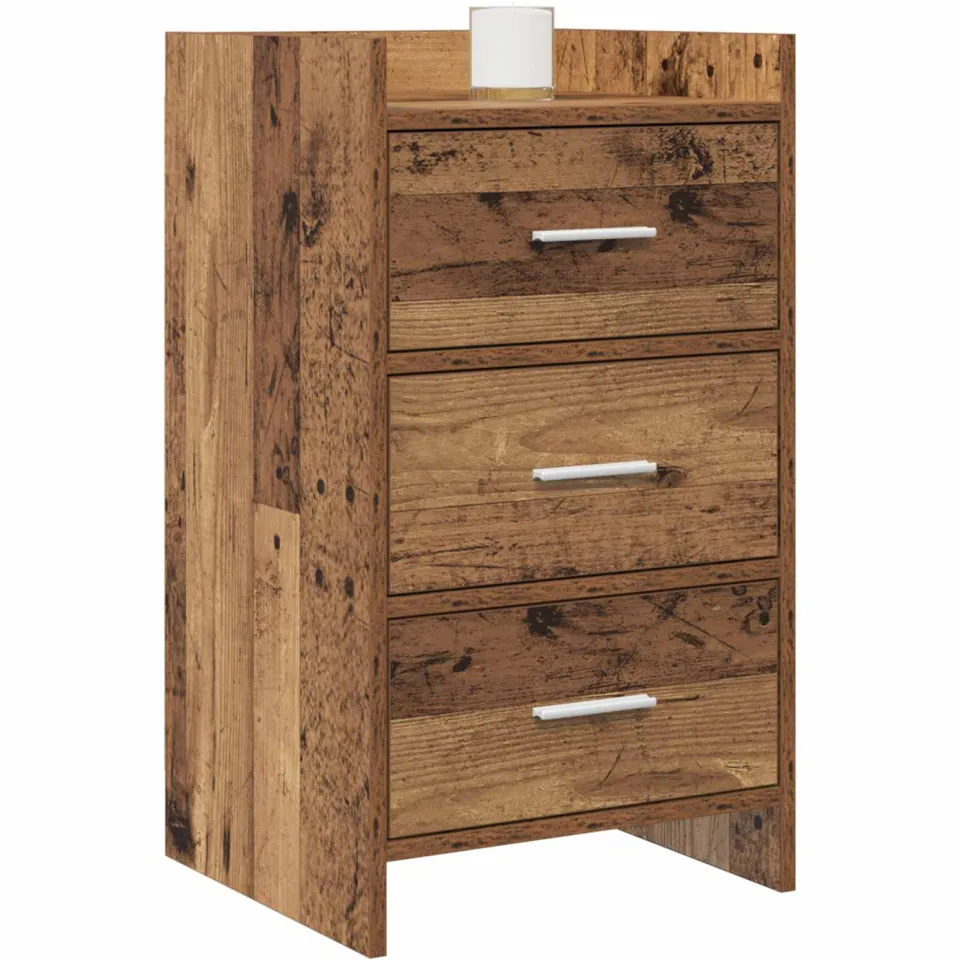 vidaXL Nachtkastjes Oud hout 40 x 36 x 70 cm Bewerkt hout Bruin
