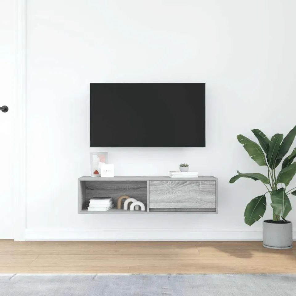 vidaXL Tv-meubel 100x31x25,5 cm spaanplaat grijs sonoma, foto 3