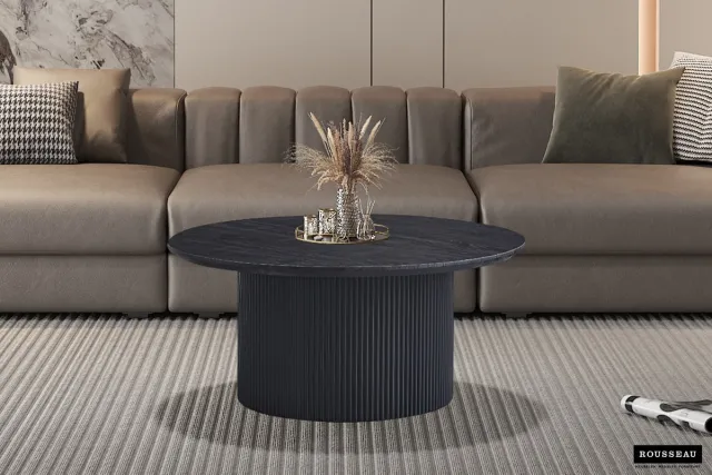 Rousseau Salontafel 'Lagos' 80 cm Rond Decor Donkerbruin