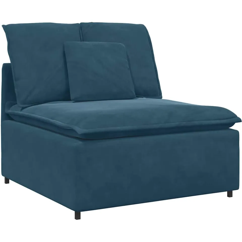 vidaXL Modulaire bank middenmodule met kussens 100 cm blauw, foto 3