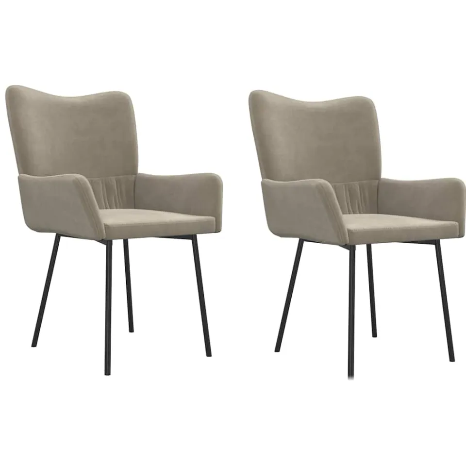 vidaXL Eetkamerstoelen 2 st fluweel lichtgrijs