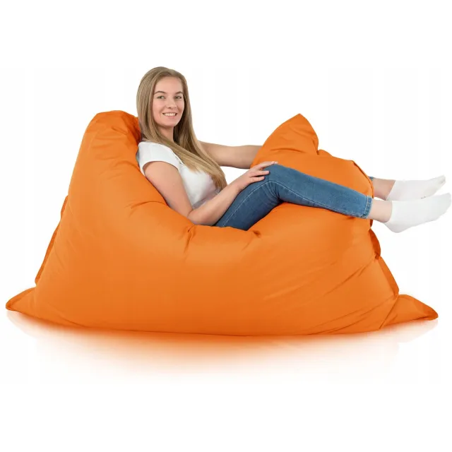 Italpouf XXL Oranje Waterdichte Outdoor Puf - Duurzaam Nylon