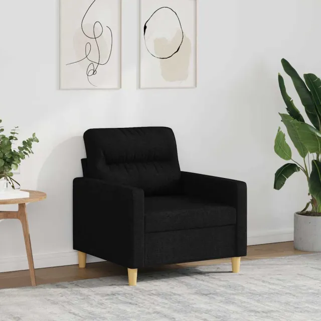 vidaXL Fauteuil 60 cm stof zwart