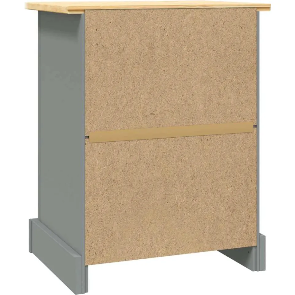 vidaXL Nachtkastje 53x39x67 cm Mexicaans grenenhout Corona-stijl grijs, foto 4
