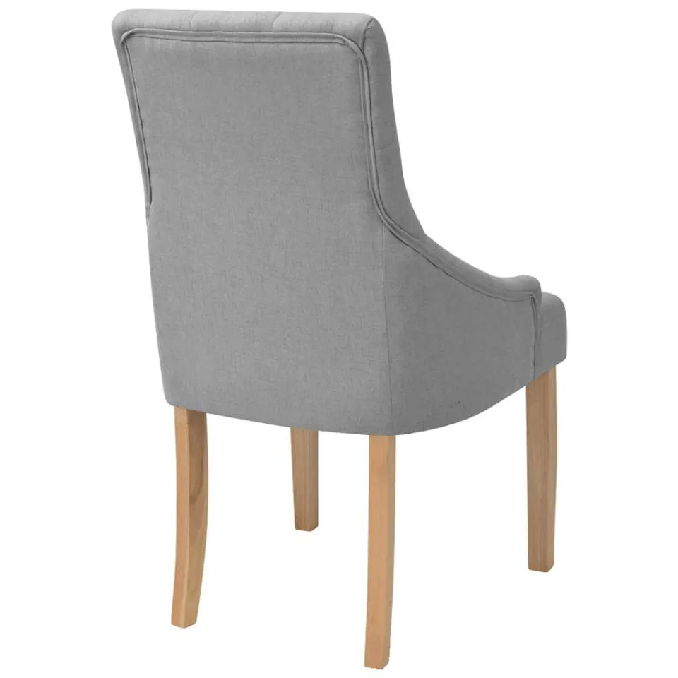 vidaXL Eetkamerstoelen 2 st stof lichtgrijs grijs, foto 4