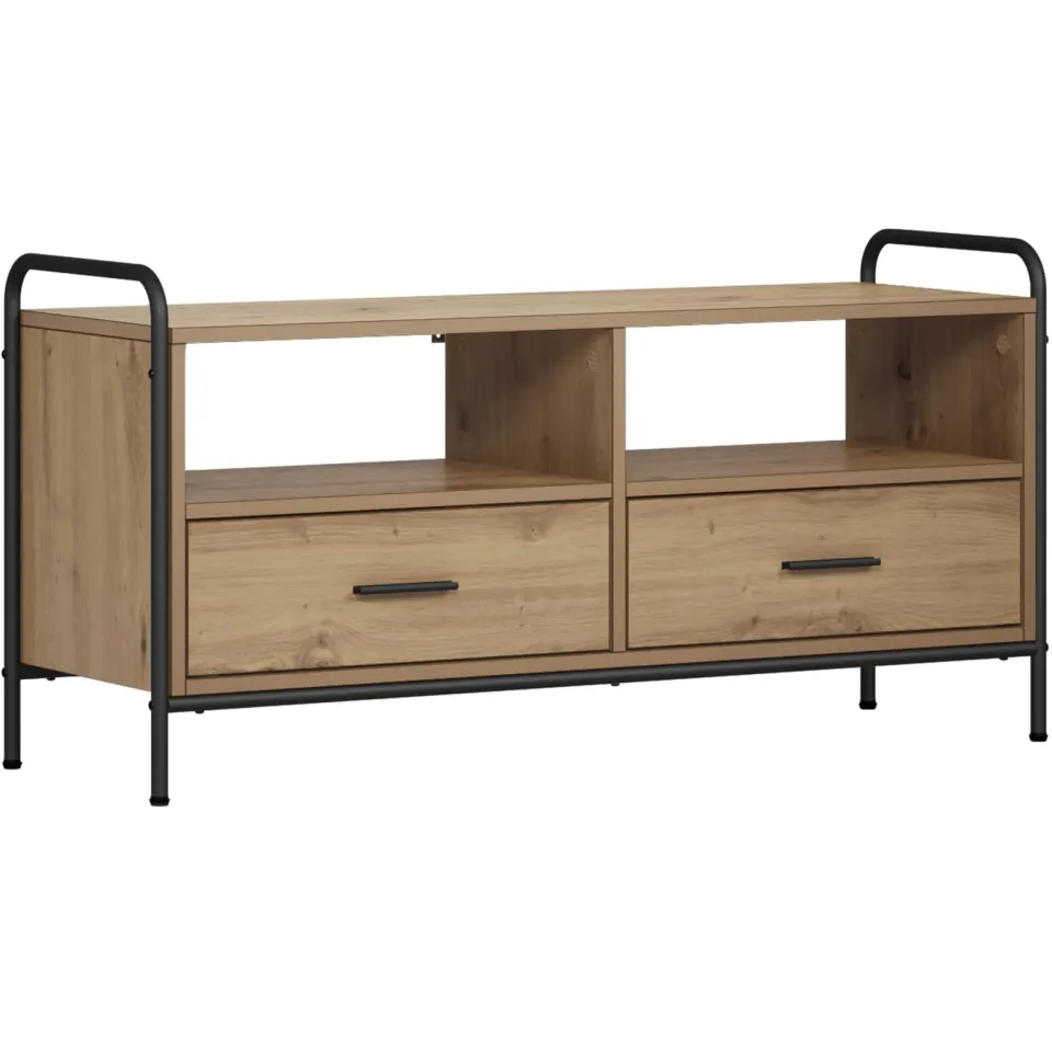 vidaXL Tv-meubel 67,5 x 33 x 50 cm Artisanaal eiken Bewerkt hout, foto 3