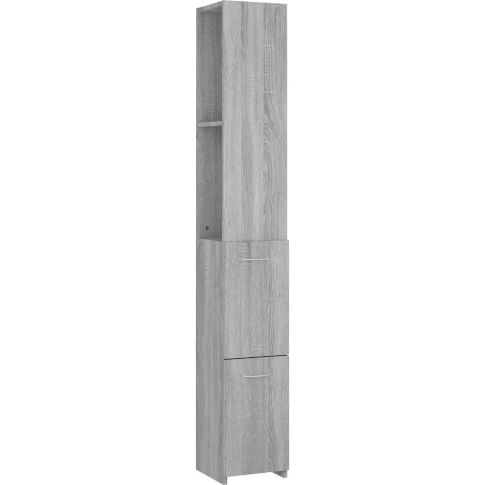 vidaXL Badkamerkast 25x26,5x170cm bewerkt hout grijs sonoma eikenkleur