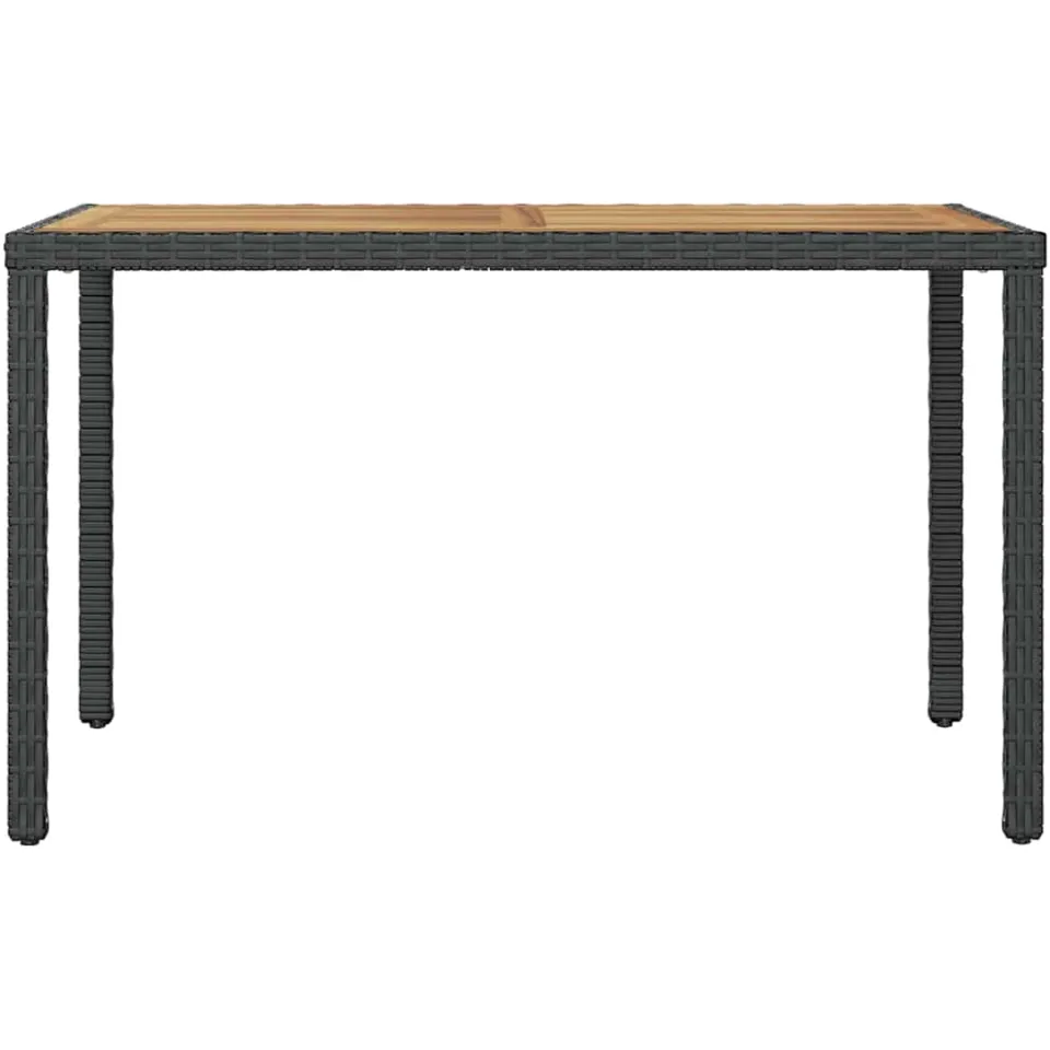 vidaXL Tuintafel 123x60x74 cm massief acaciahout zwart en bruin