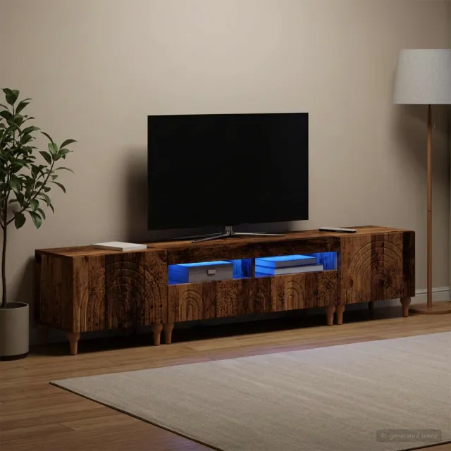 vidaXL 3-delige LED TV-kast Oud hout Bewerkt hout Grijs