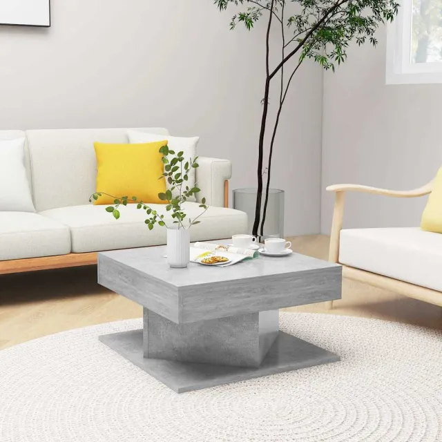 vidaXL Salontafel 57x57x30 cm bewerkt hout betongrijs grijs, foto 2