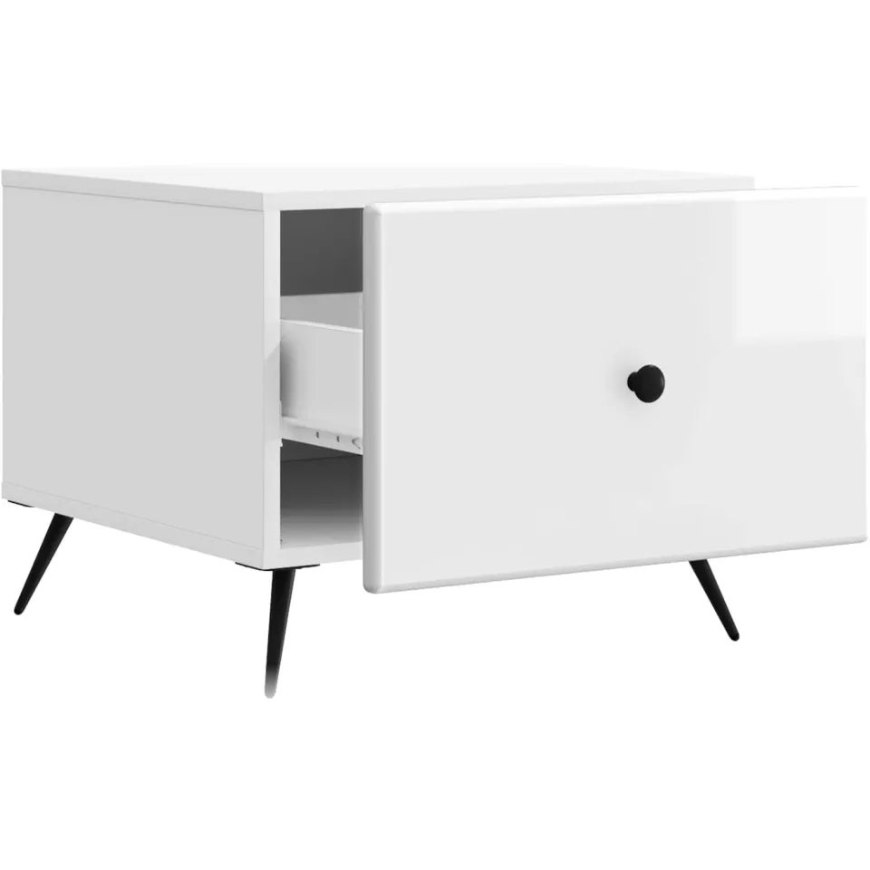 vidaXL Salontafel Hoogglans Wit 49 x 50 x 40 cm Bewerkt hout, foto 4