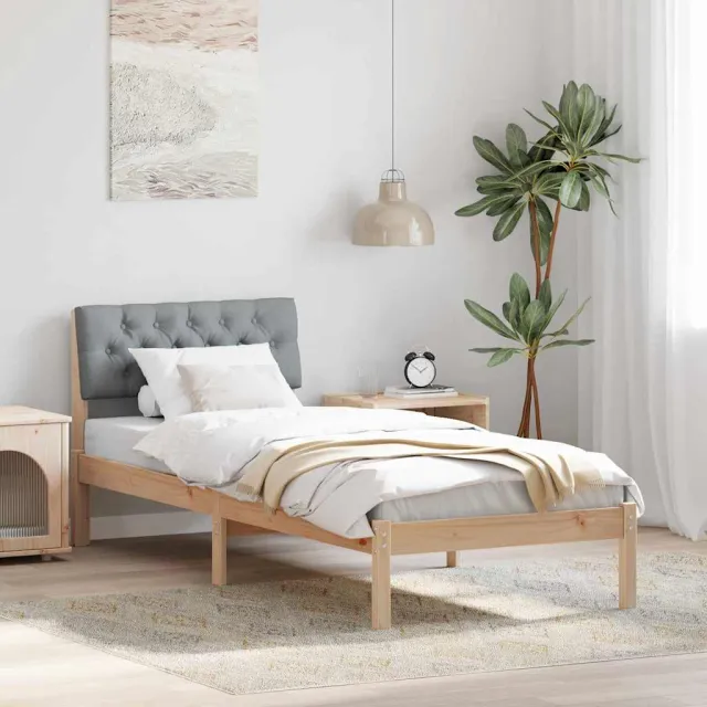 vidaXL Bedframe Bruin en lichtgrijs 80 x 200 cm Massief grenenhout