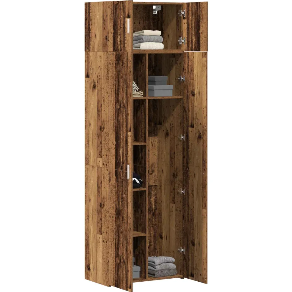 vidaXL Opbergkast 2 st Oudhout 70 x 42,5 x 185 cm Bruin