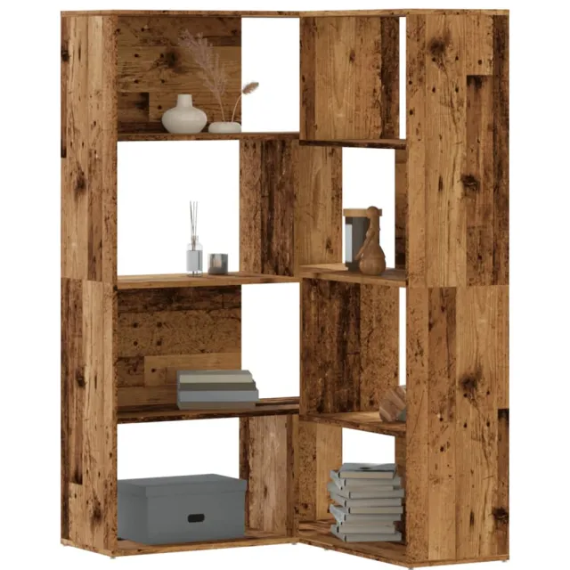vidaXL Boekenkast 4-laags hoek 85x85x140 cm bewerkt hout oud houtkleur Bruin