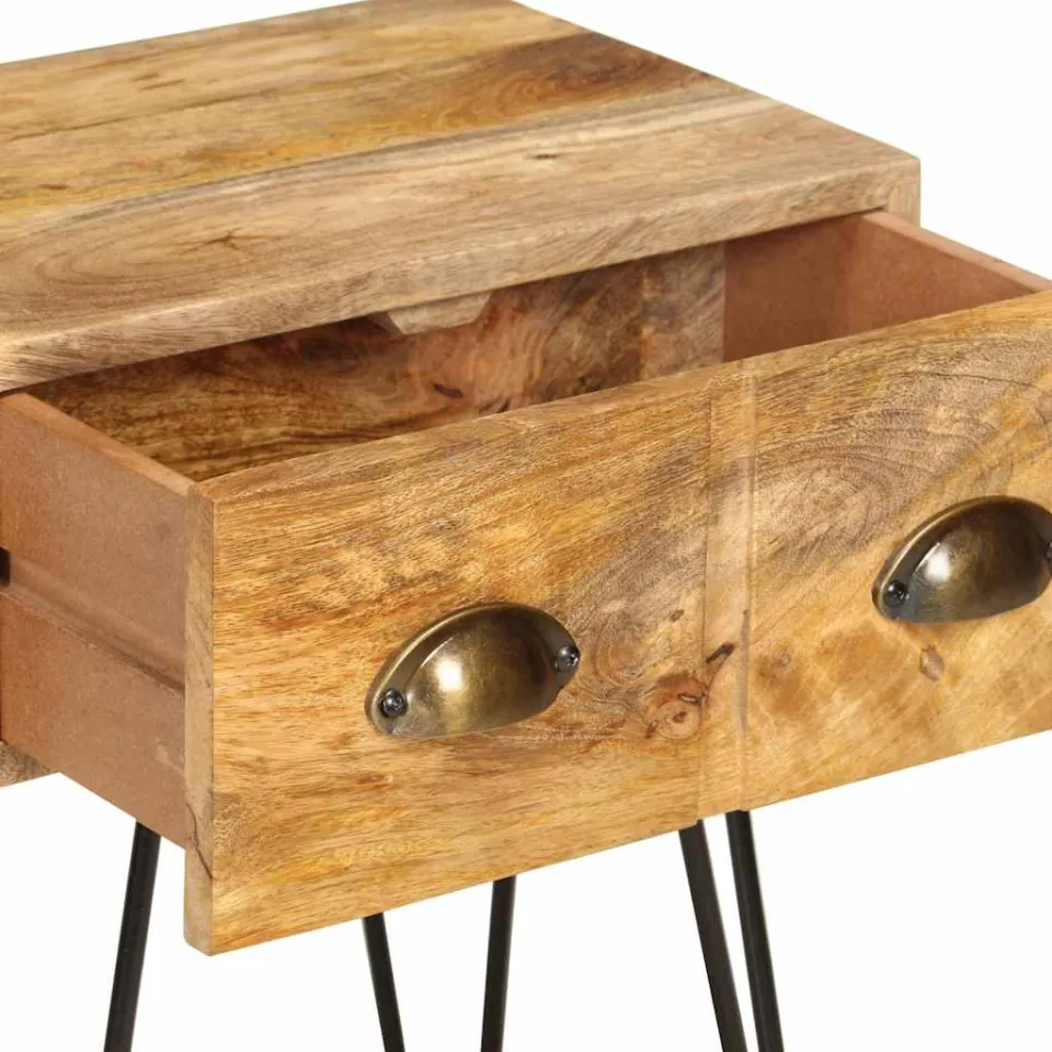vidaXL Nachtkastje 40x30x50 cm massief mangohout bruin, foto 4