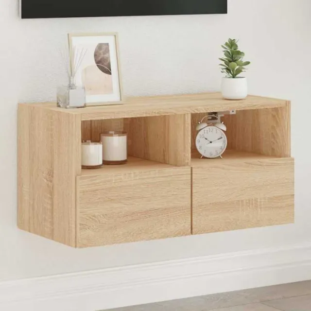 vidaXL Tv-wandmeubel 60x30x30 cm bewerkt hout sonoma eikenkleurig, foto 2