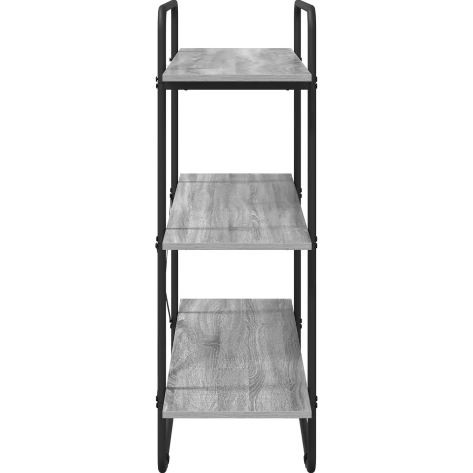 vidaXL Boekenrek 3-laags 100 x 35 x 105 cm PB Grijs Sonoma, foto 4