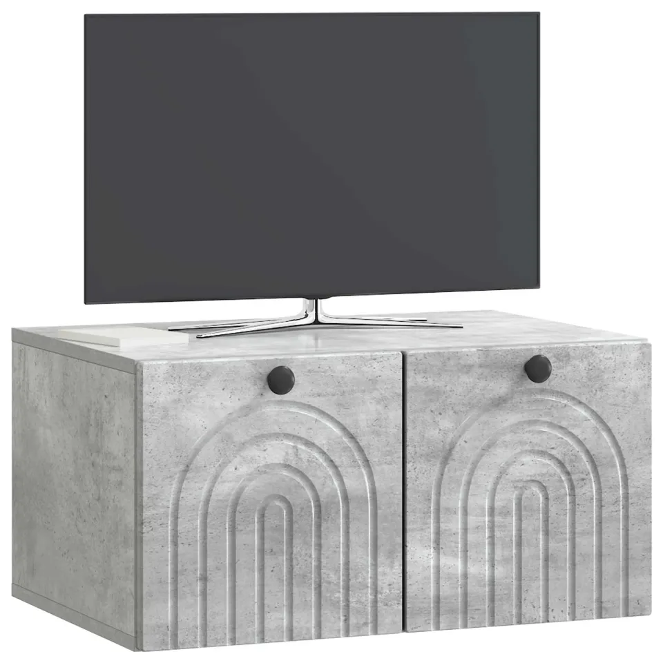 vidaXL Wandbeugel TV-kast Betongrijs 59,5 x 41 x 30 cm Bewerkt hout