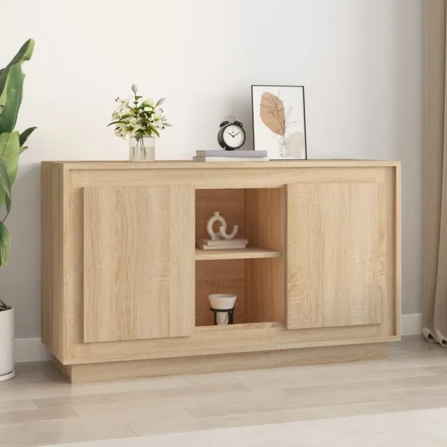vidaXL Dressoir 102x35x60 cm bewerkt hout sonoma eikenkleurig Bruin