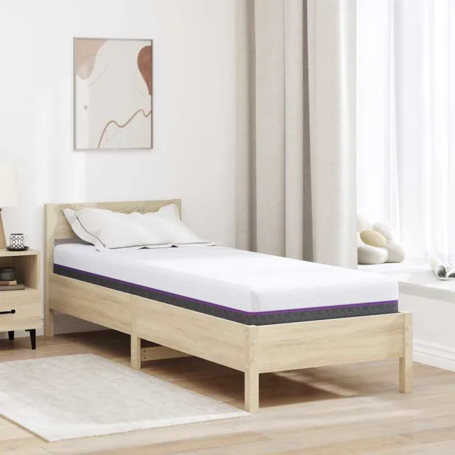 vidaXL Traagschuimmatras Medium 80 x 200 cm Wit en Grijs