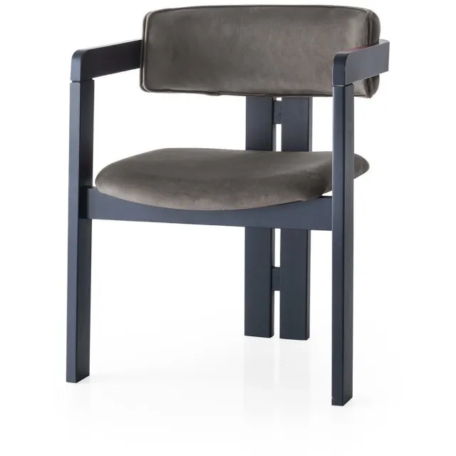 Skye Decor , Stoel, CO - 009, Hout, Zwart & Antraciet, 58 x 49 x 76 cm