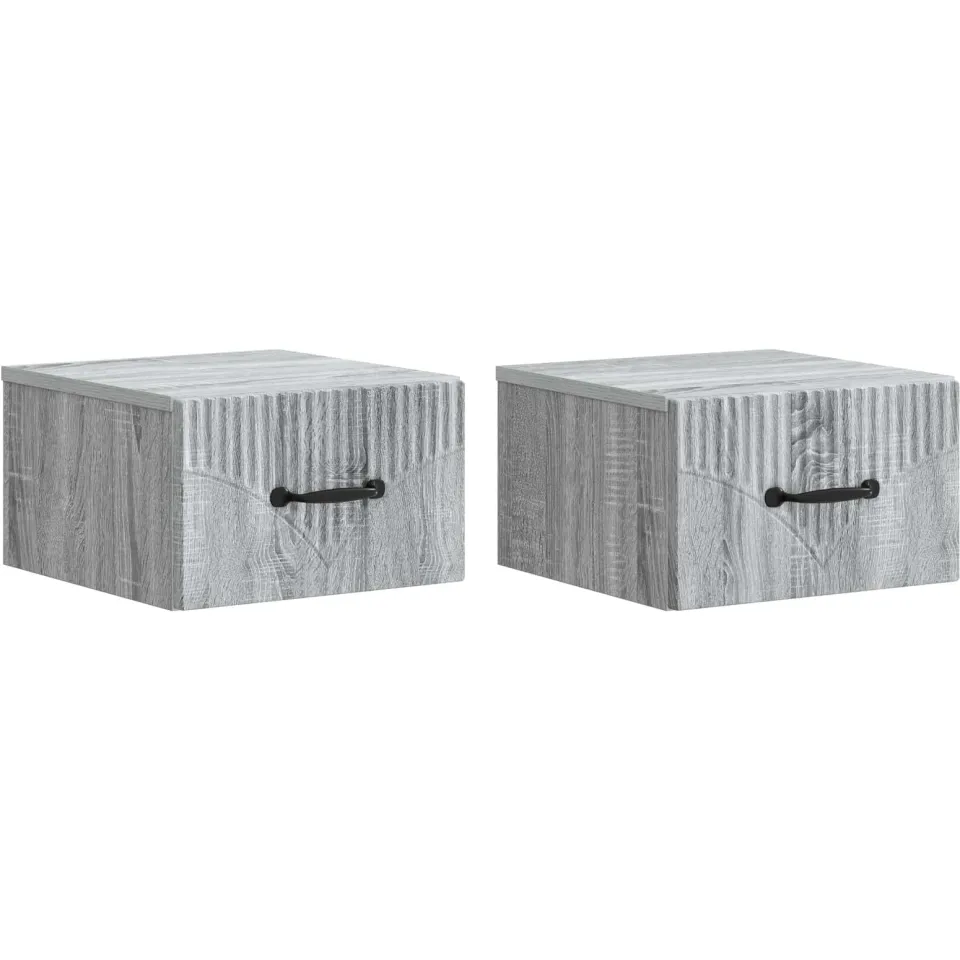 vidaXL Wandbeugel Bedkast 2 st Grijs sonoma 34,5 x 33 x 20 cm, foto 3