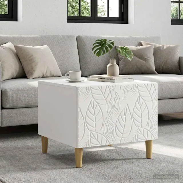 vidaXL Salontafel Wit 50 x 49 x 40 cm Bewerkt hout, foto 2