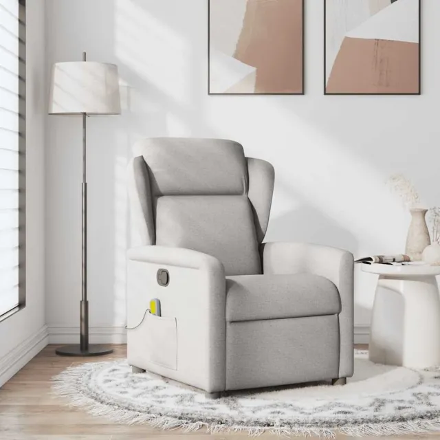 vidaXL Massagestoel - verstelbaar - stof - wolk - grijs wolk grijs