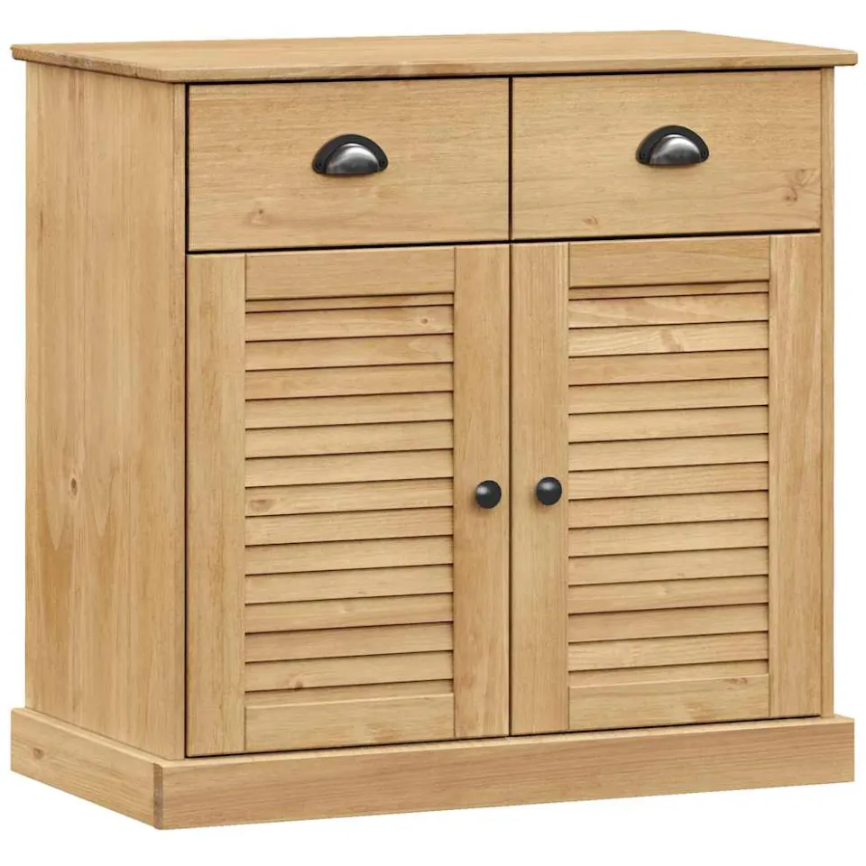 vidaXL Dressoir met lades VIGO 78x40x75 cm massief grenenhout bruin, foto 3