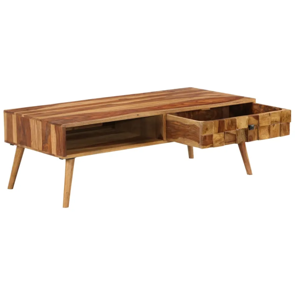 vidaXL Salontafel 110x50x37 cm acaciahout met honing afwerking bruin, foto 3