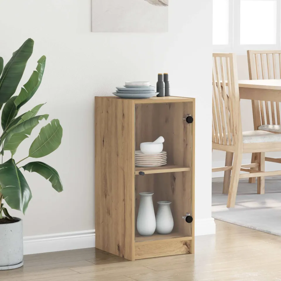 vidaXL Dressoir artisanaal eikenkleurig 35 x 37 x 76 cm Bewerkt hout, foto 4
