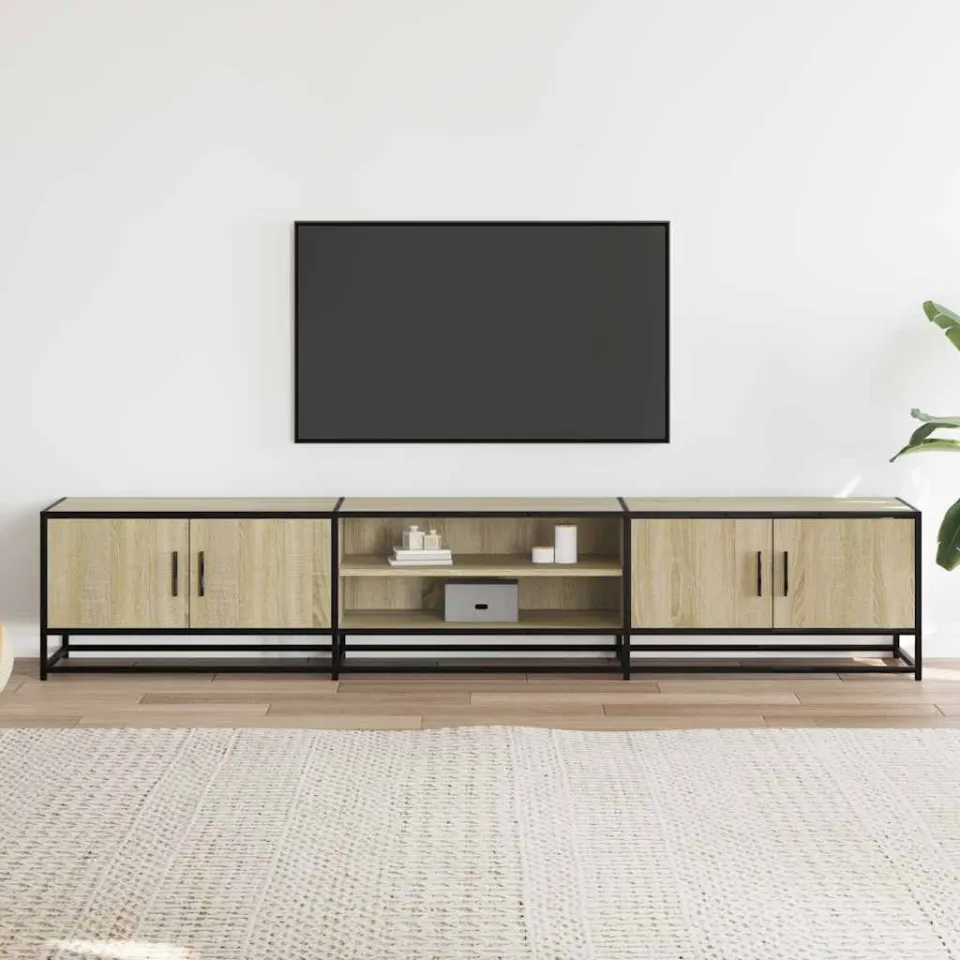 vidaXL Tv-meubel 210x35x41 cm bewerkt hout sonoma eikenkleurig, foto 2