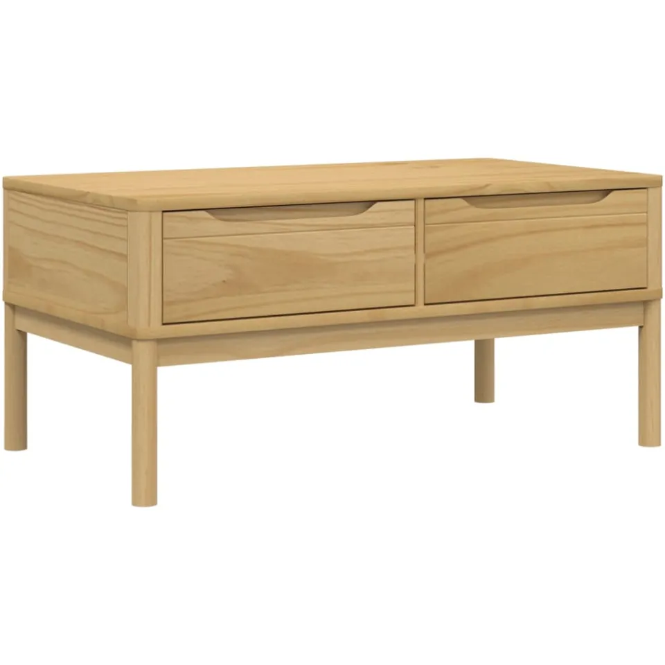 vidaXL Salontafel FLORO 99x55,5x45 cm massief grenenhout wasbruin