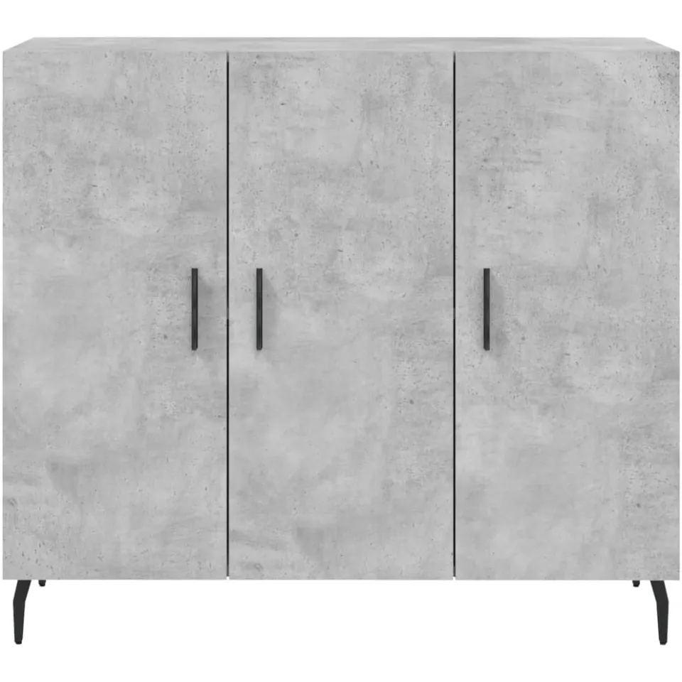 vidaXL Dressoir 90x34x80 cm bewerkt hout betongrijs grijs, foto 4