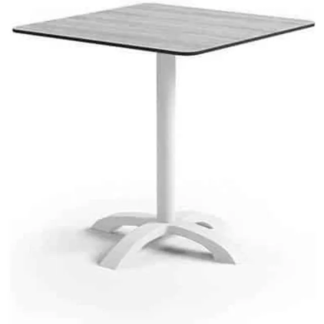 Zumm VIC-serie - Vierkante tuintafel - 70 x 70 cm - Wit aluminium